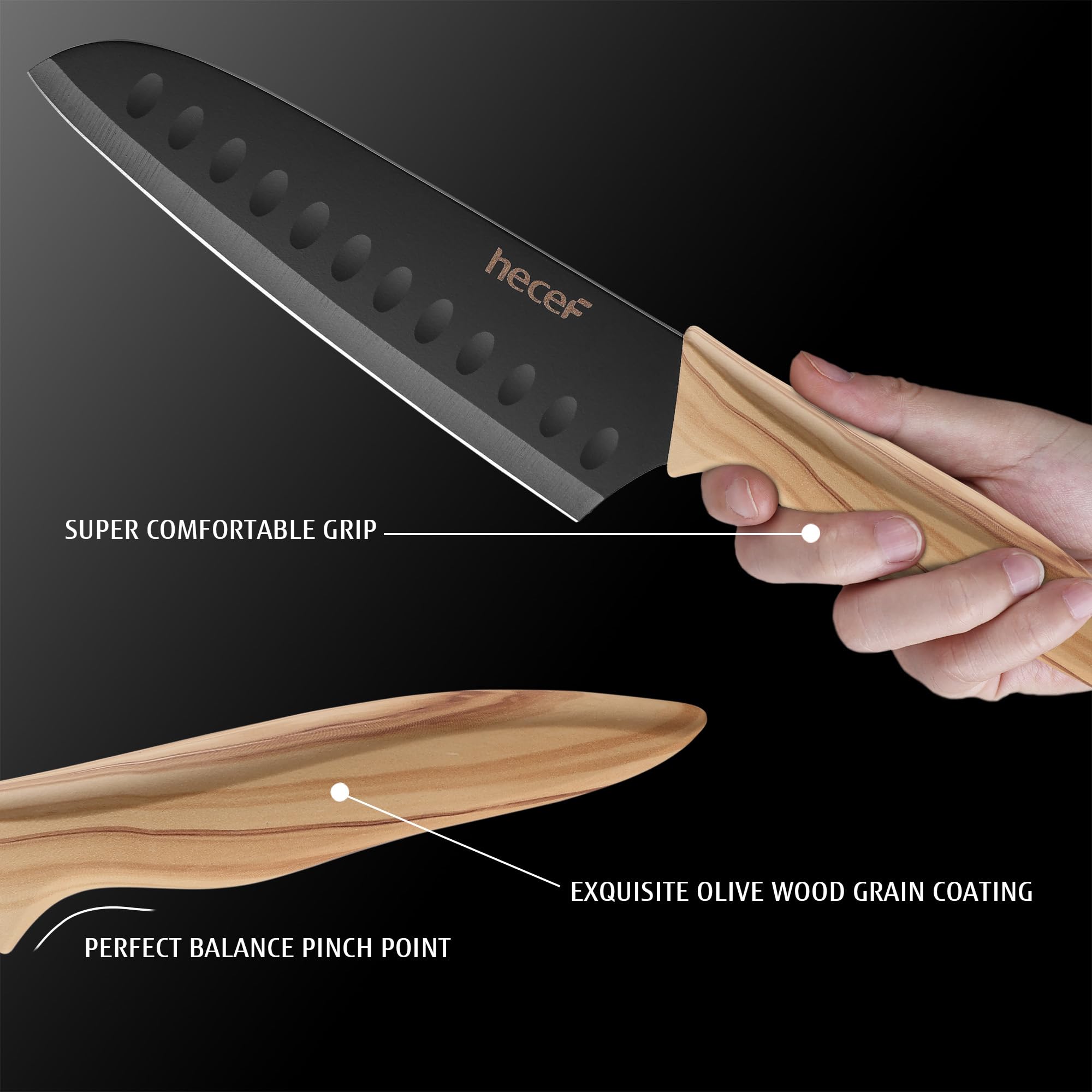 hecef stainless steel blade shine highlights corrosion resistance and long-lasting edge