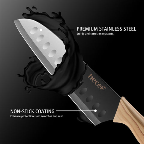 hecef utility knife close-up showing durable blade for versatile prep tasks