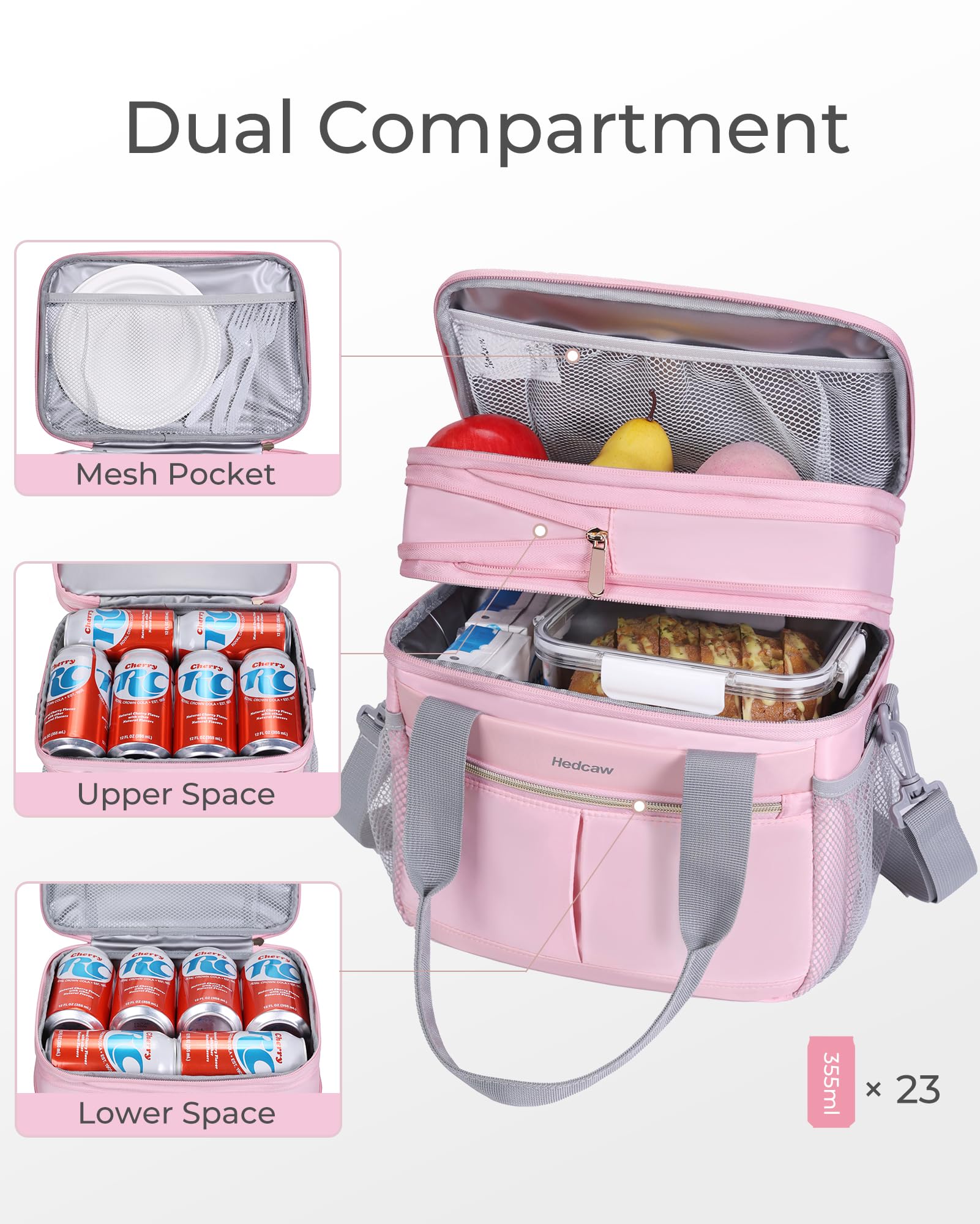 Hedcaw lunchbox expanded size shows flexible capacity for snacks and drinks