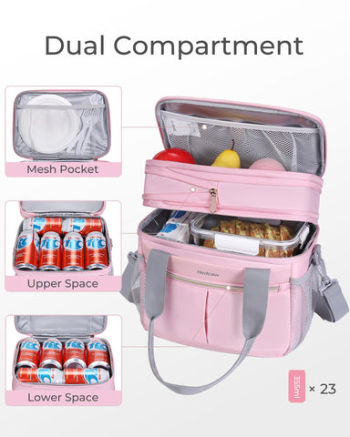 Hedcaw lunchbox expanded size shows flexible capacity for snacks and drinks