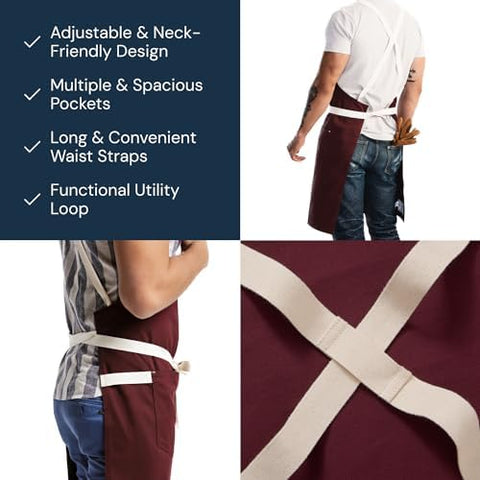 hedley & bennett Crossback Apron double lap pockets keep tools handy