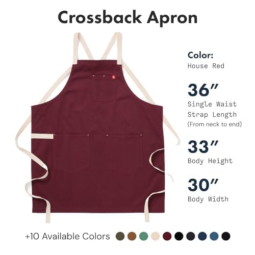 hedley & bennett Crossback Apron towel loop offers quick access