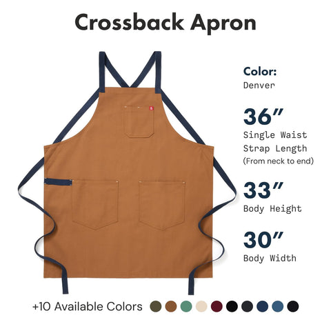 Hedley & Bennett crossback apron Denver Brown canvas adds rustic style to workwear