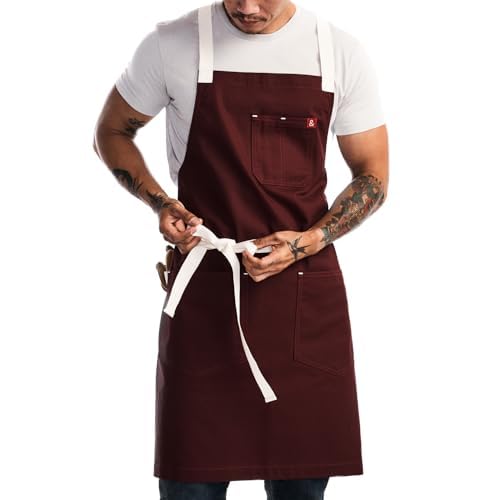 hedley & bennett Crossback Apron straps ease neck pressure for long shifts