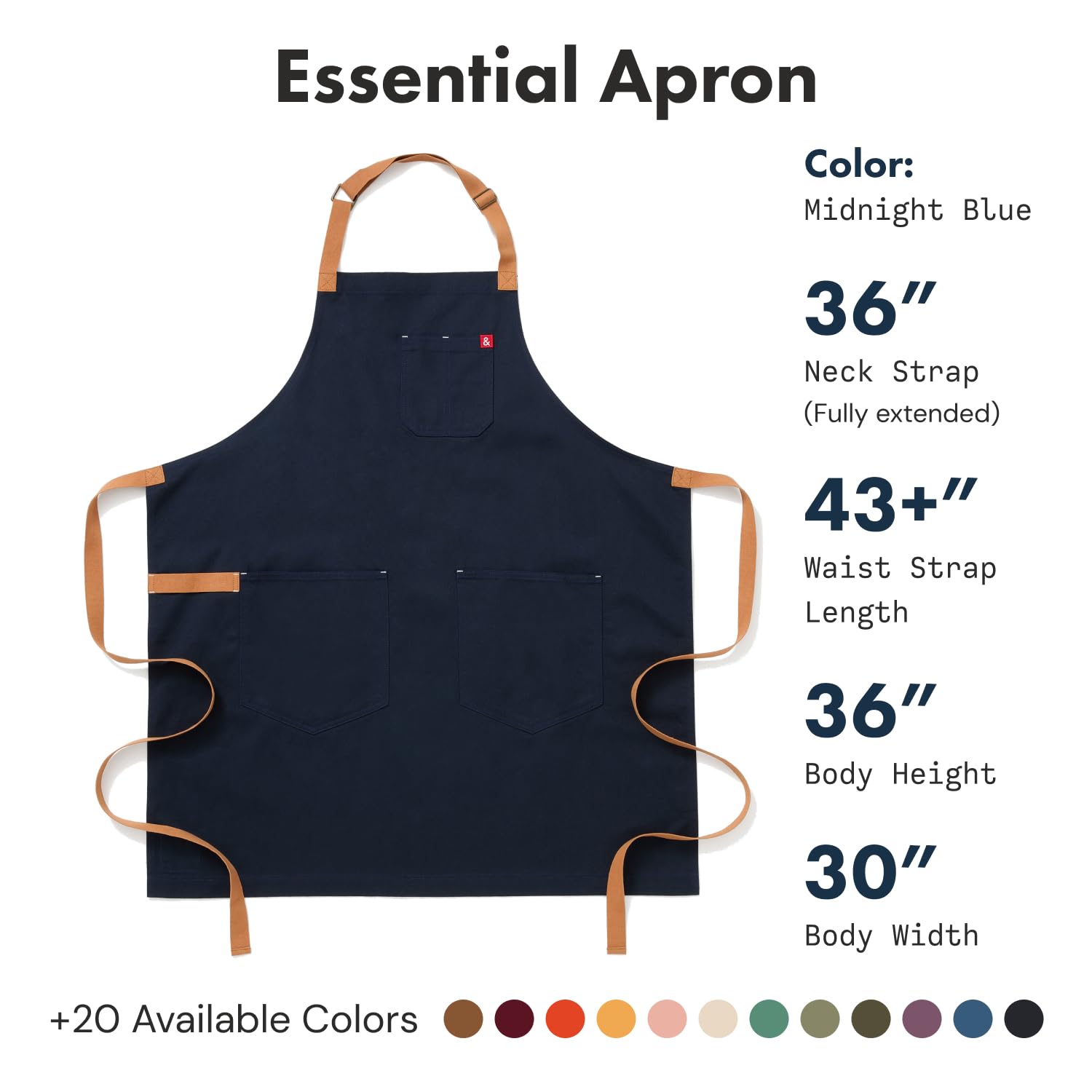 Hedley & Bennett Essential Apron with adjustable neck strap demonstrates customizable fit.