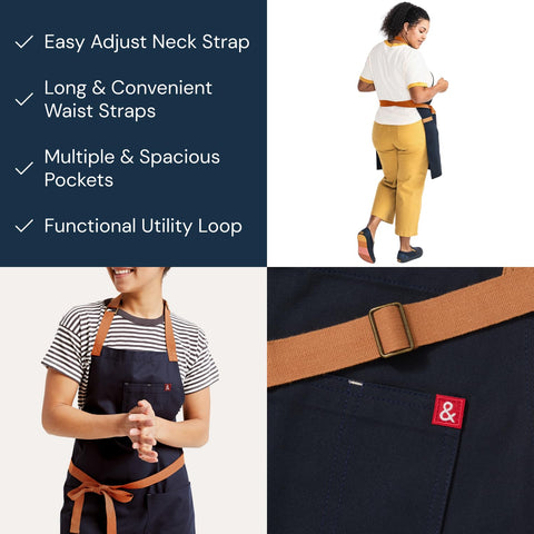 Hedley & Bennett Essential Apron towel loop detail keeps tools within easy reach.