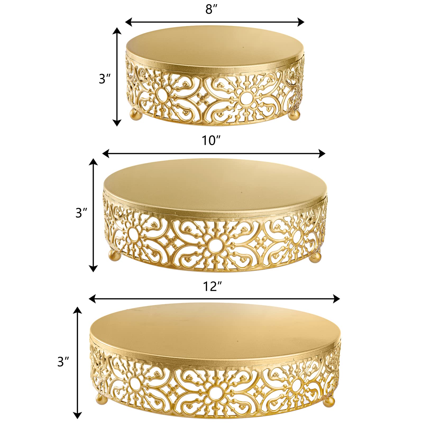 Hedume 10-inch gold cake stand for versatile dessert display