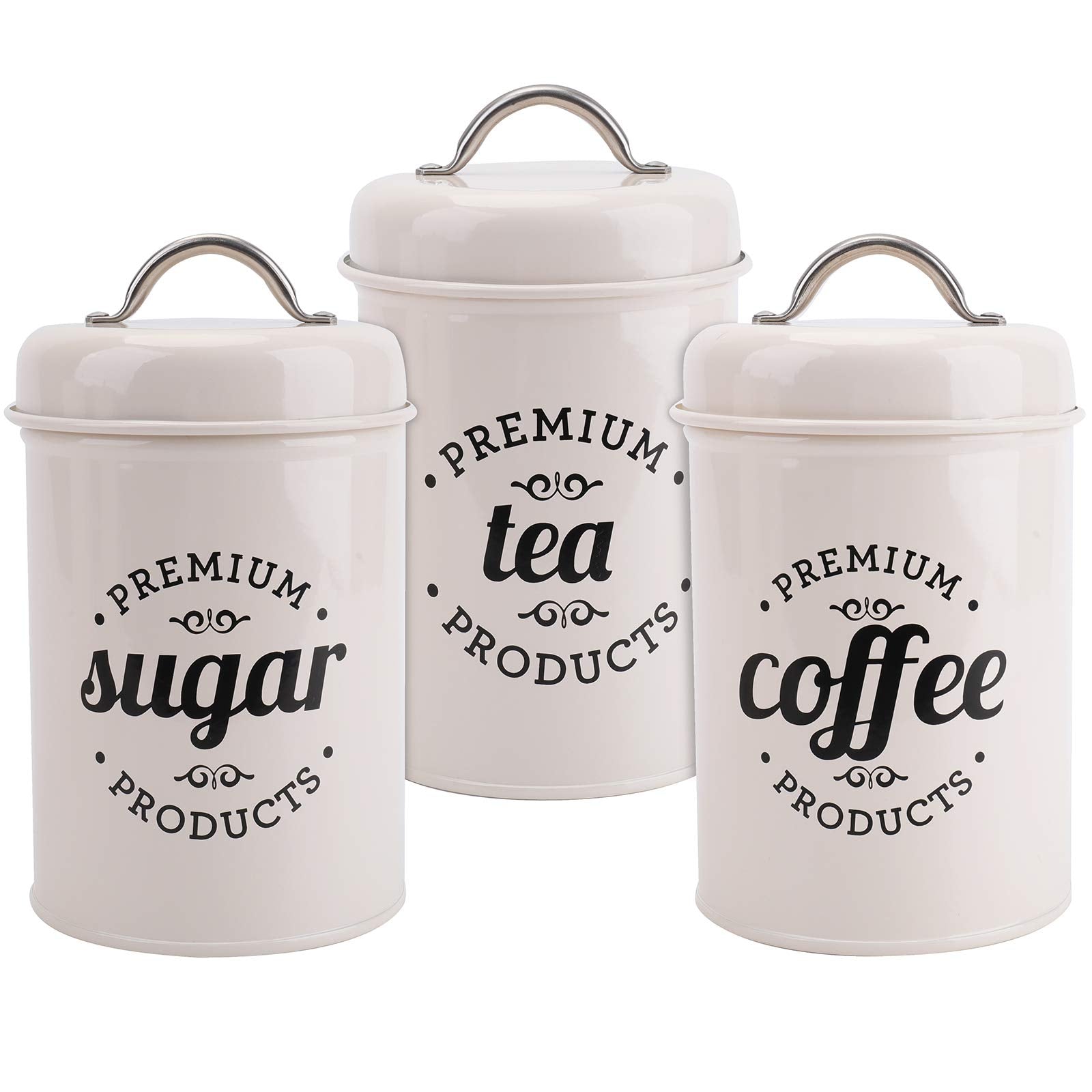 Hedume coffee canister with lid keeps grounds fresh and ready.