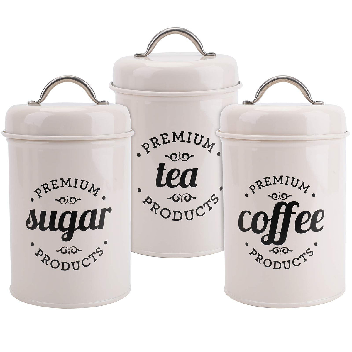Hedume coffee canister with lid keeps grounds fresh and ready.