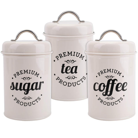 Hedume coffee canister with lid keeps grounds fresh and ready.