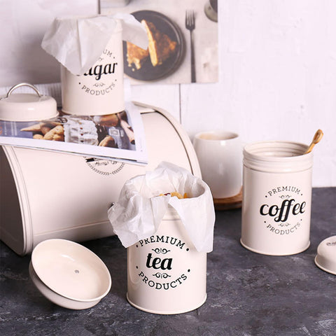 Hedume nesting kitchen canister set shown together for compact storage.