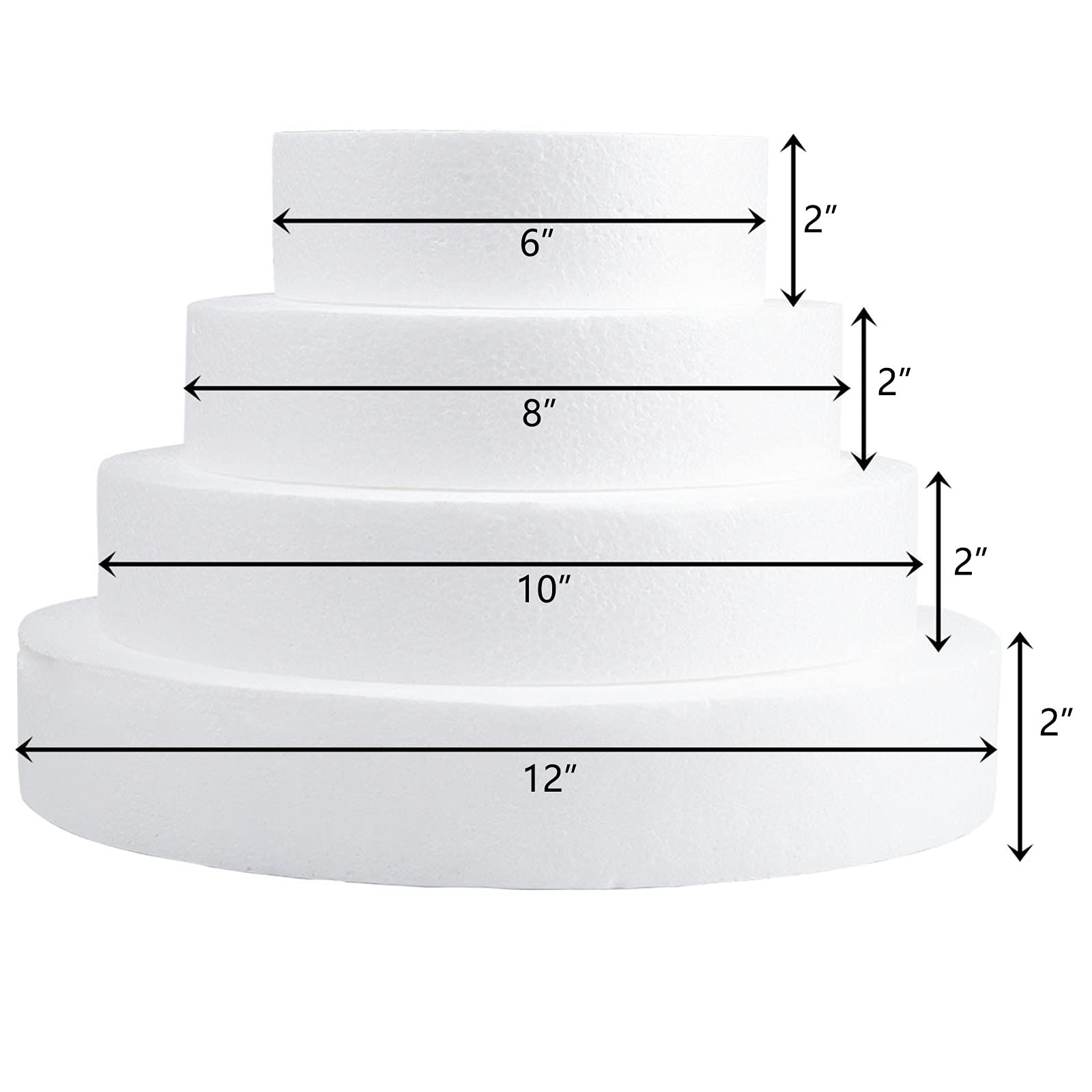 Hedume round cake dummy 10in smooth foam for easy customization.