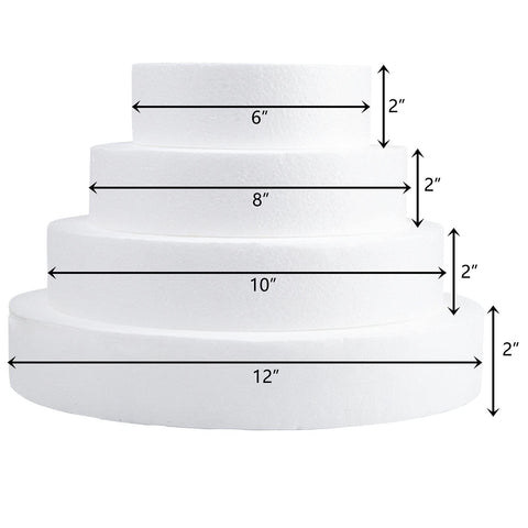 Hedume round cake dummy 10in smooth foam for easy customization.