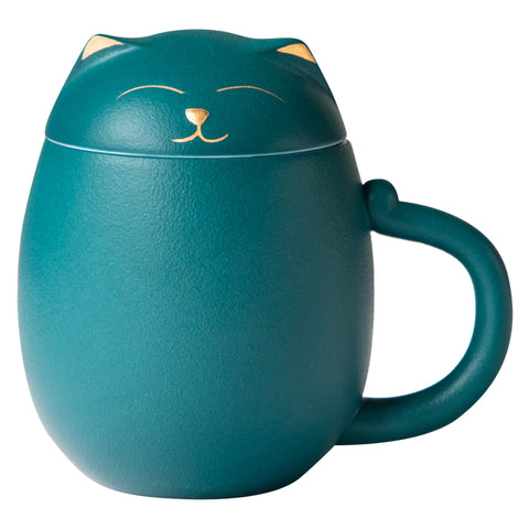HEER Cat Tea Cup with infuser and lid for precise steeping