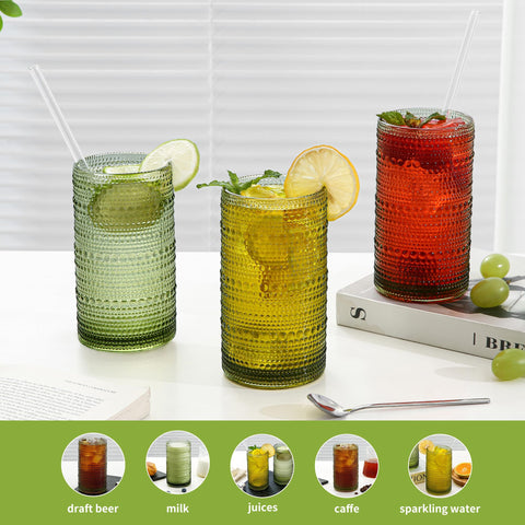 HEFBCOMK display-worthy green glassware enhances drinks presentation