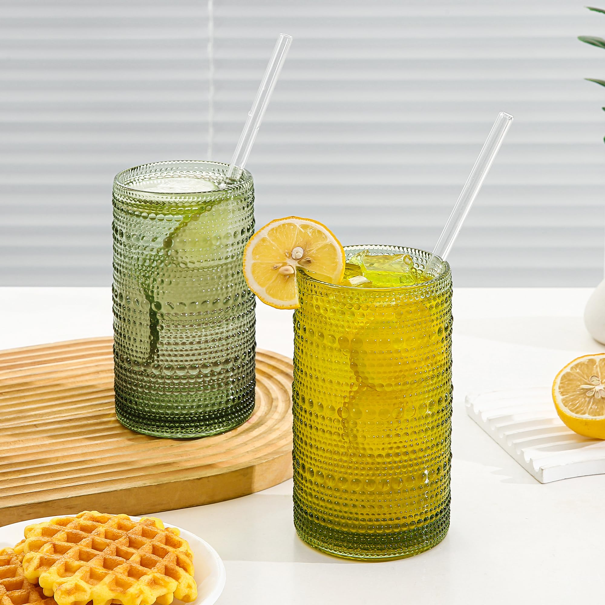 HEFBCOMK embossed green water tumbler 16oz showcases elegant grip for everyday drinks