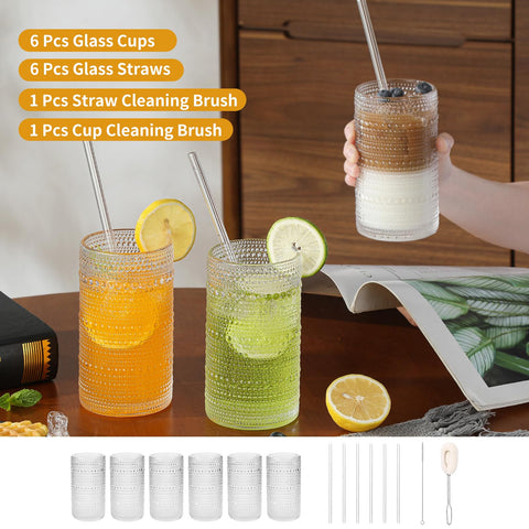HEFBCOMK glass straws included for clean, eco-friendly sipping