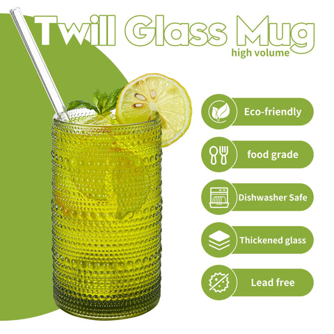 HEFBCOMK multiuse drinkware 16oz set for cocktails, juice, and iced coffee