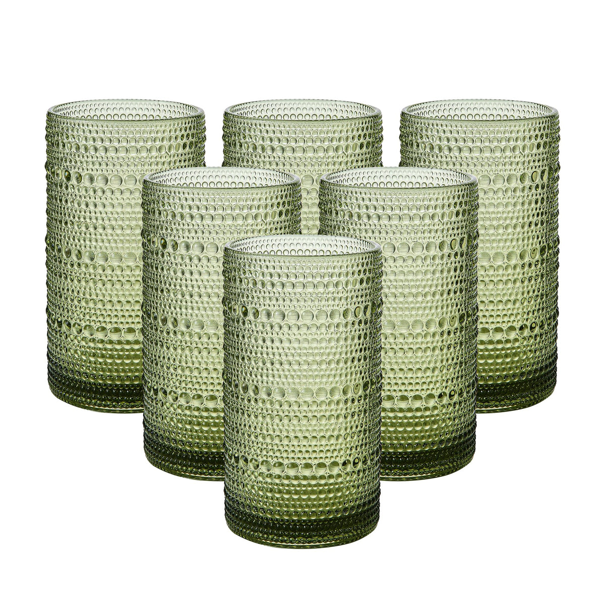 HEFBCOMK vintage hobnail glass 16oz set6 ideal for cocktails and lemonade