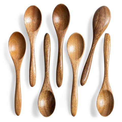 Hefild 7-piece wooden spoons for tea stirring and honey scooping