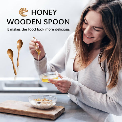 Hefild acacia honey spoon mini ideal for precise honey scooping
