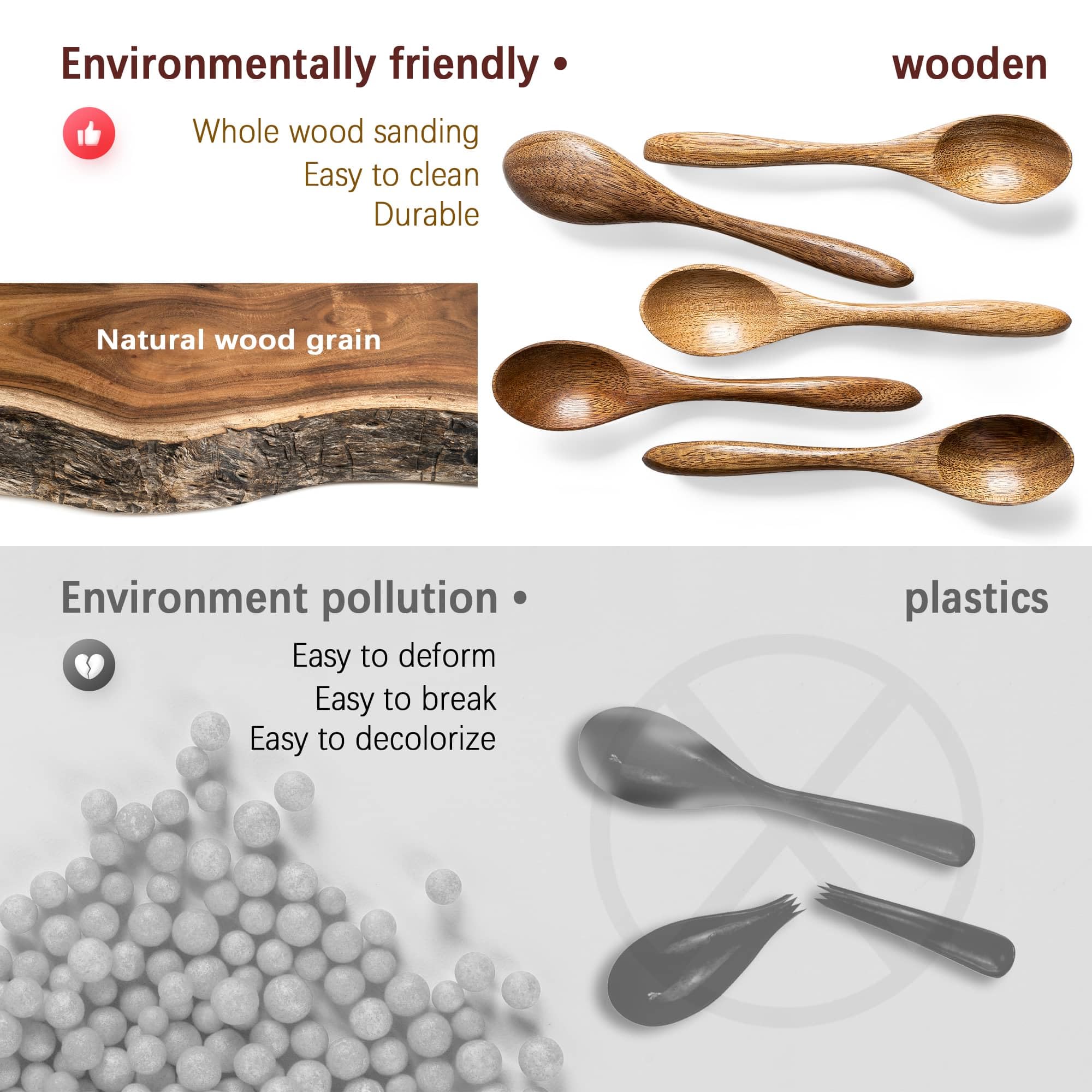 Hefild sustainable wooden spoons natural aesthetics for dining