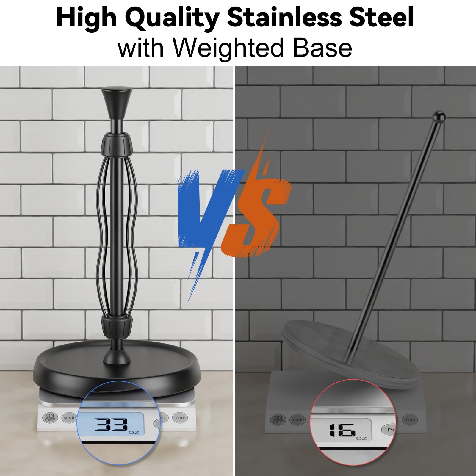Hegivoc paper towel holder fits most rolls for everyday use