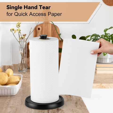 Hegivoc paper towel holder with non-slip EVA pad protects surfaces