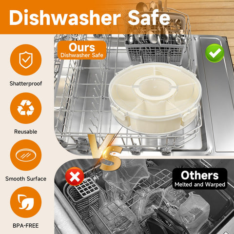 Hegrish dishwasher safe tray for quick cleanup after gatherings