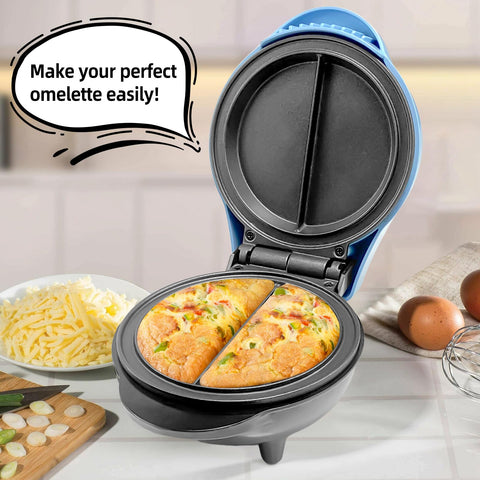 HeHoGoGo mini electric omelet maker stainless steel body enhances durability