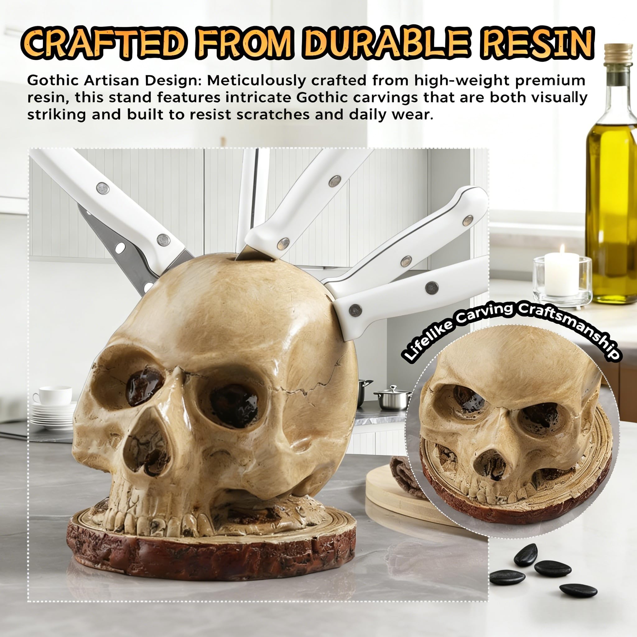 HeiheiTom antique-finish skull figurine combines art and practicality