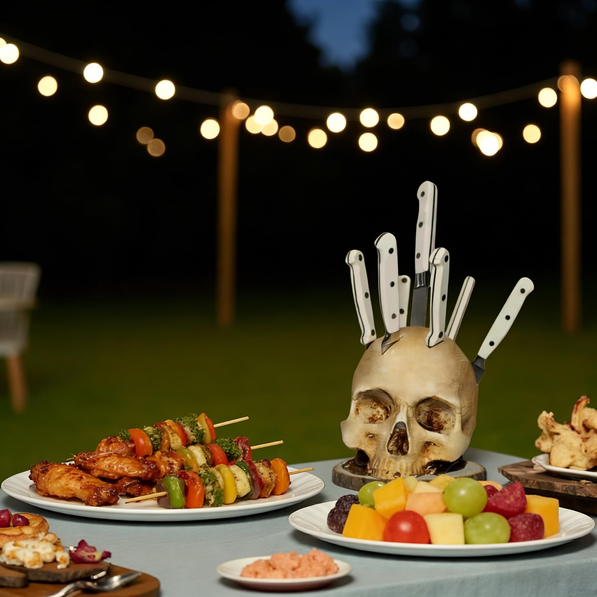 HeiheiTom horror kitchen decor on counter adds dramatic focal point