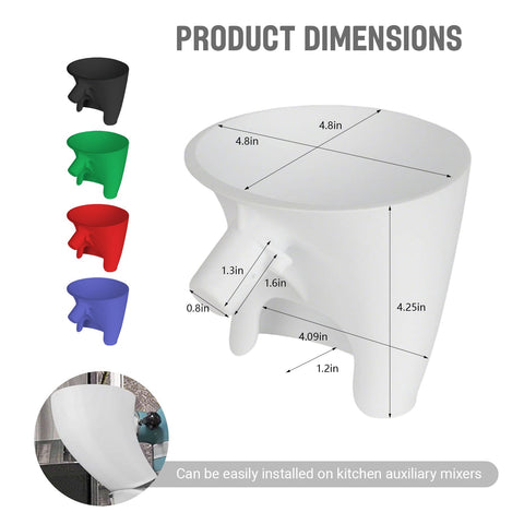 Heiluxe flour funnel KitchenAid pour improves accuracy and reduces countertop dust