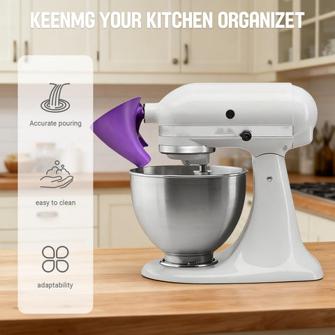 Heiluxe flour funnel handles wet ingredients without drips or pooling