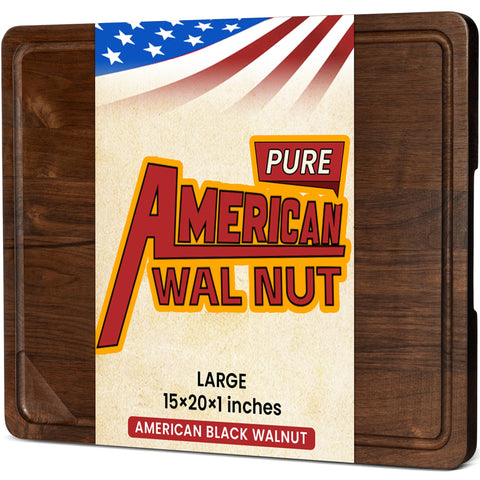 Heimlove walnut cutting board front view for sturdy daily prep.
