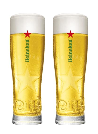 Heineken Signature Glasses with raised 3D star for a crisp beer experience