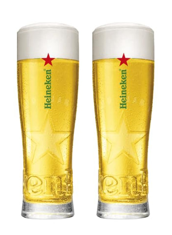 Heineken Signature Glasses with raised 3D star for a crisp beer experience