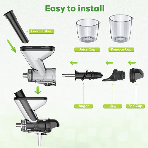 Heiolkako cleaning brush included for effortless cleanup after juice prep.