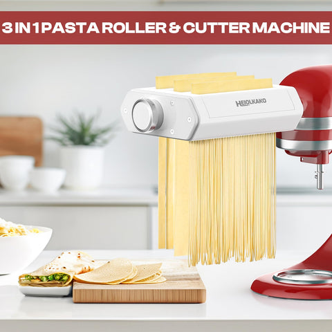 Heiolkako pasta attachment cleans easily with a dry brush