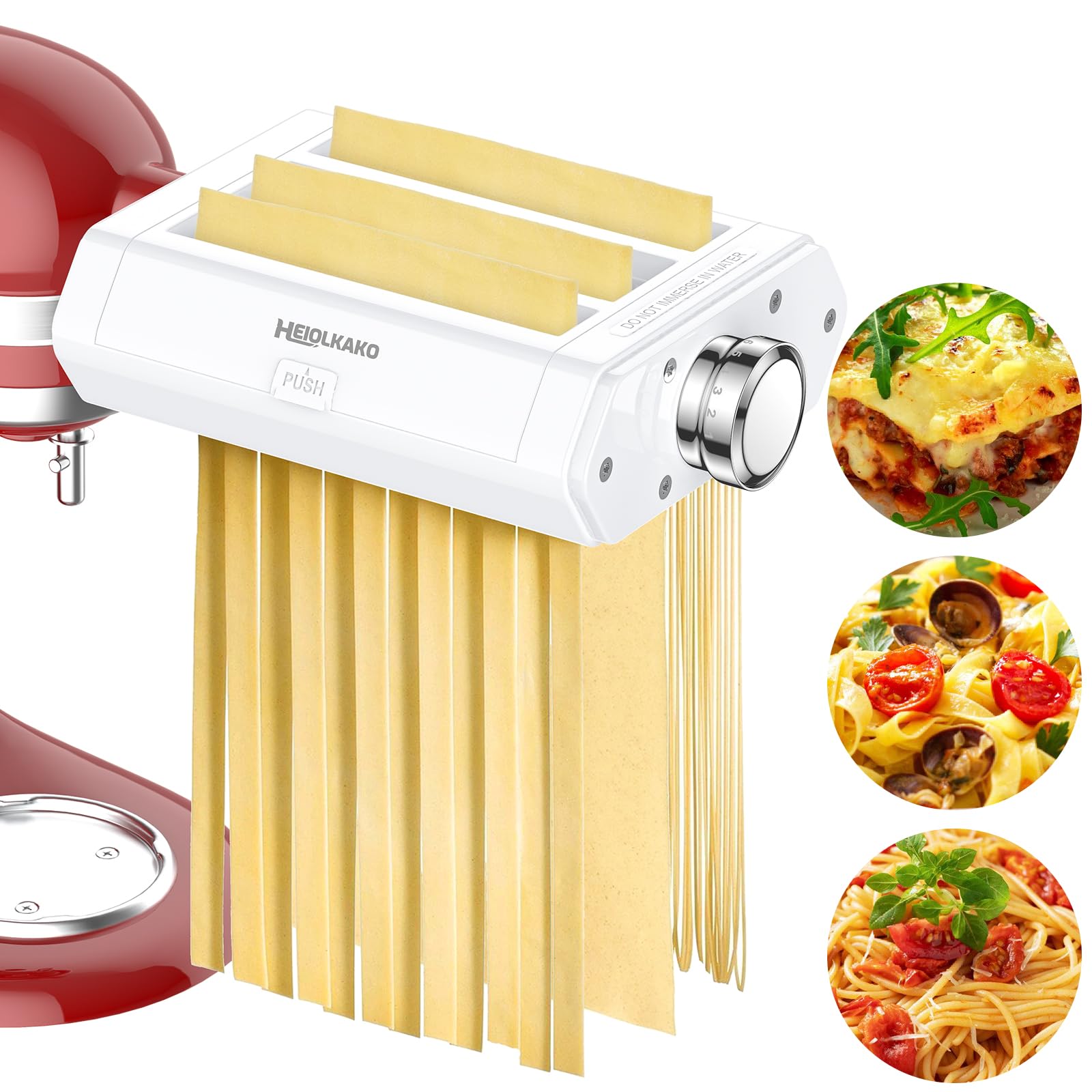 Heiolkako pasta attachment spaghetti cutter for KitchenAid creates even noodles