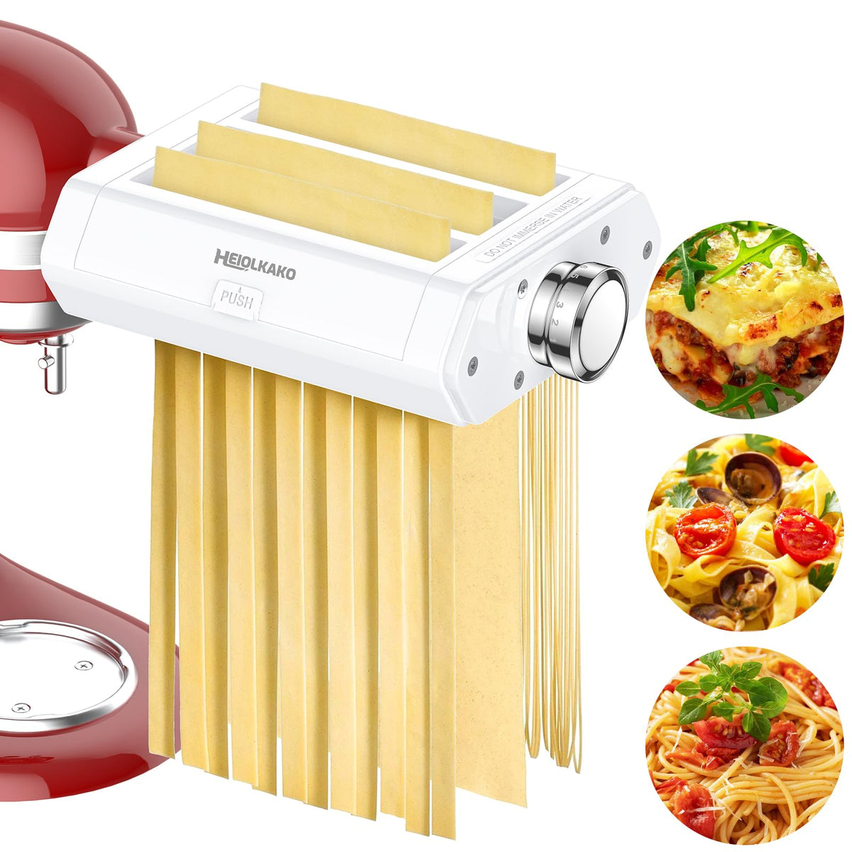 Heiolkako pasta attachment spaghetti cutter for KitchenAid creates even noodles