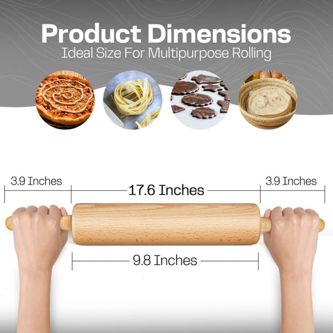 HELFERX rolling pin with smooth rolling action thanks to nylon bearings.