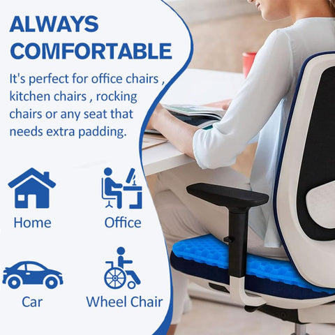 Helishy Egg Gel Seat Cushion suitable for car travel and wheelchair seating.