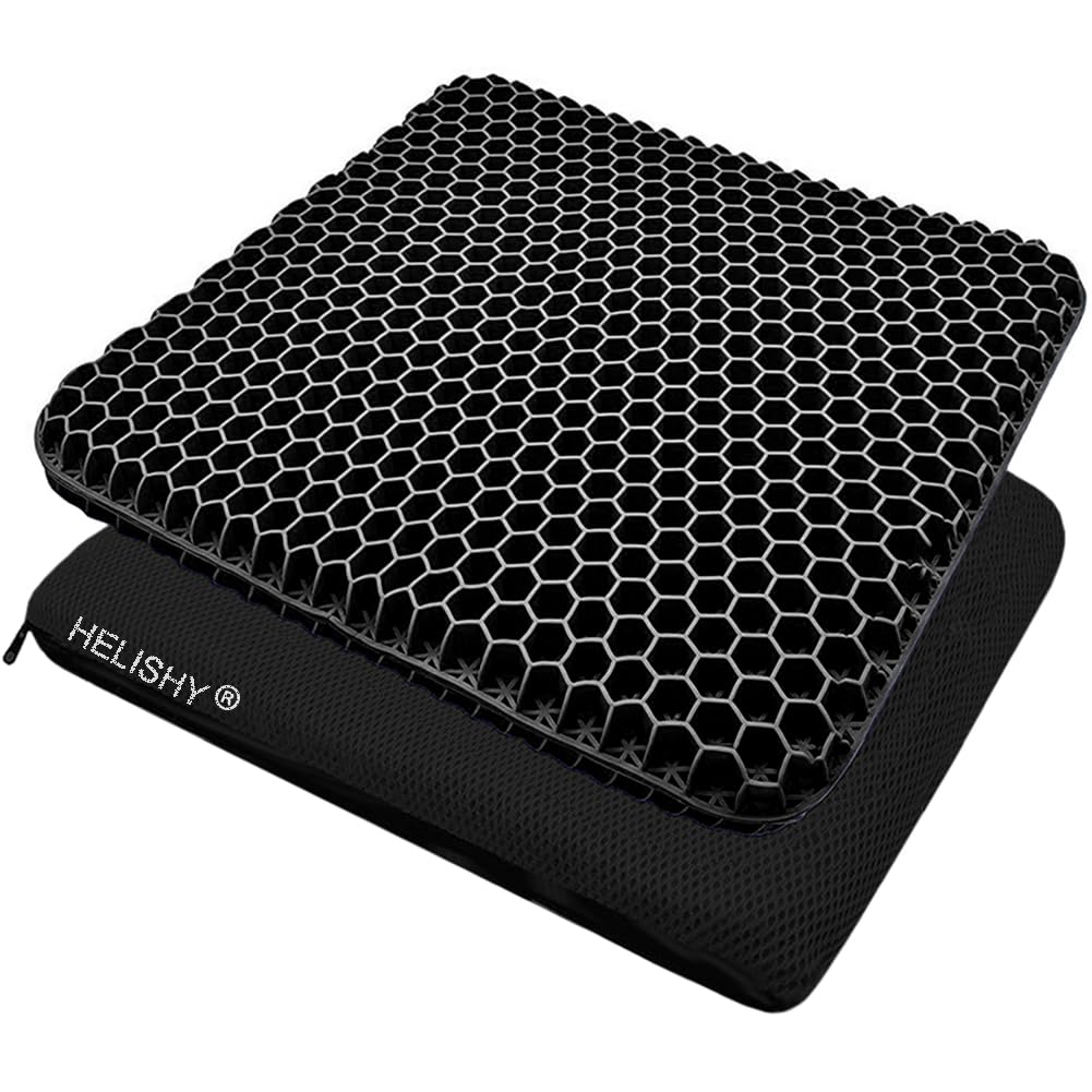 Helishy Egg Gel Seat Cushion with honeycomb design supports hips during long sits