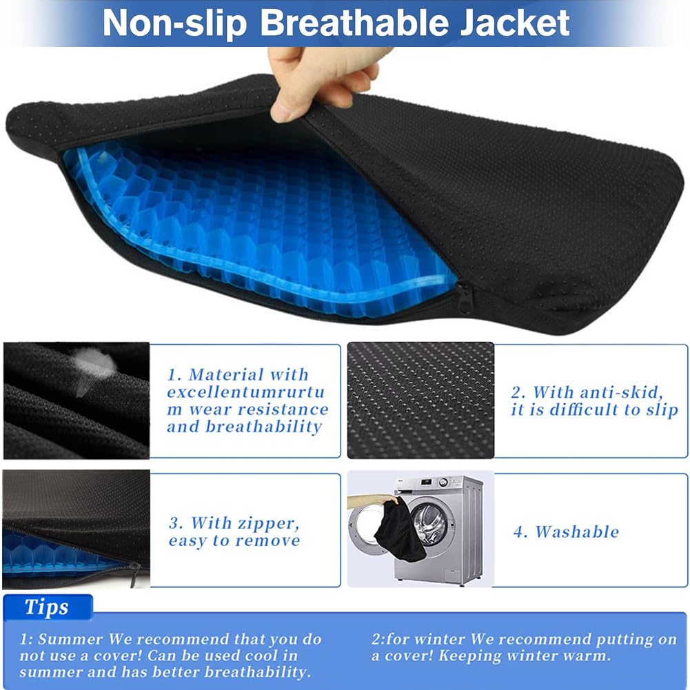 Helishy Egg Gel Seat Cushion with removable machine-washable cover.