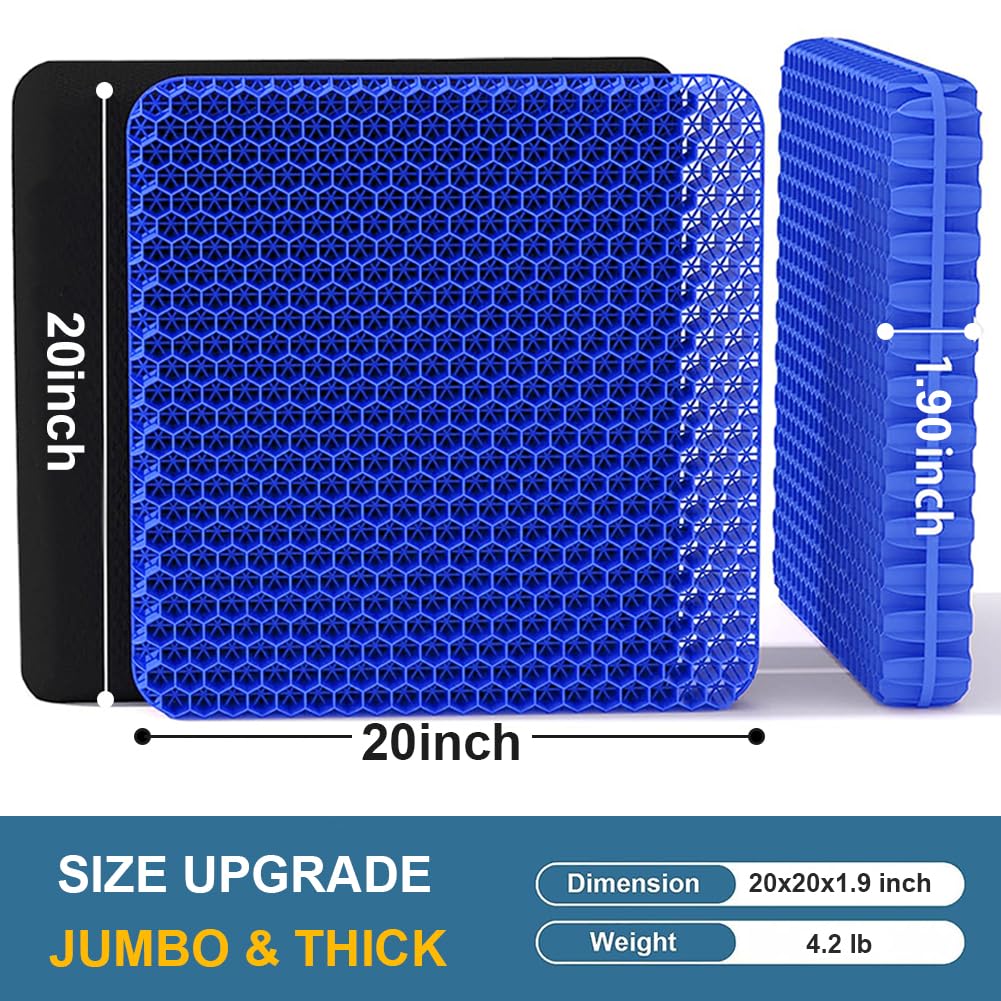 Helishy gel seat cushion large side profile highlights ergonomic hip support