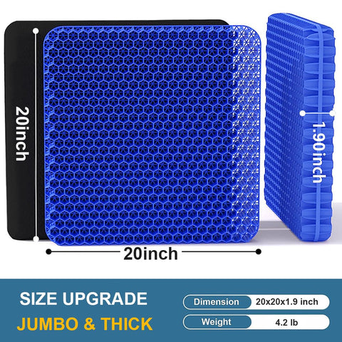Helishy gel seat cushion large side profile highlights ergonomic hip support