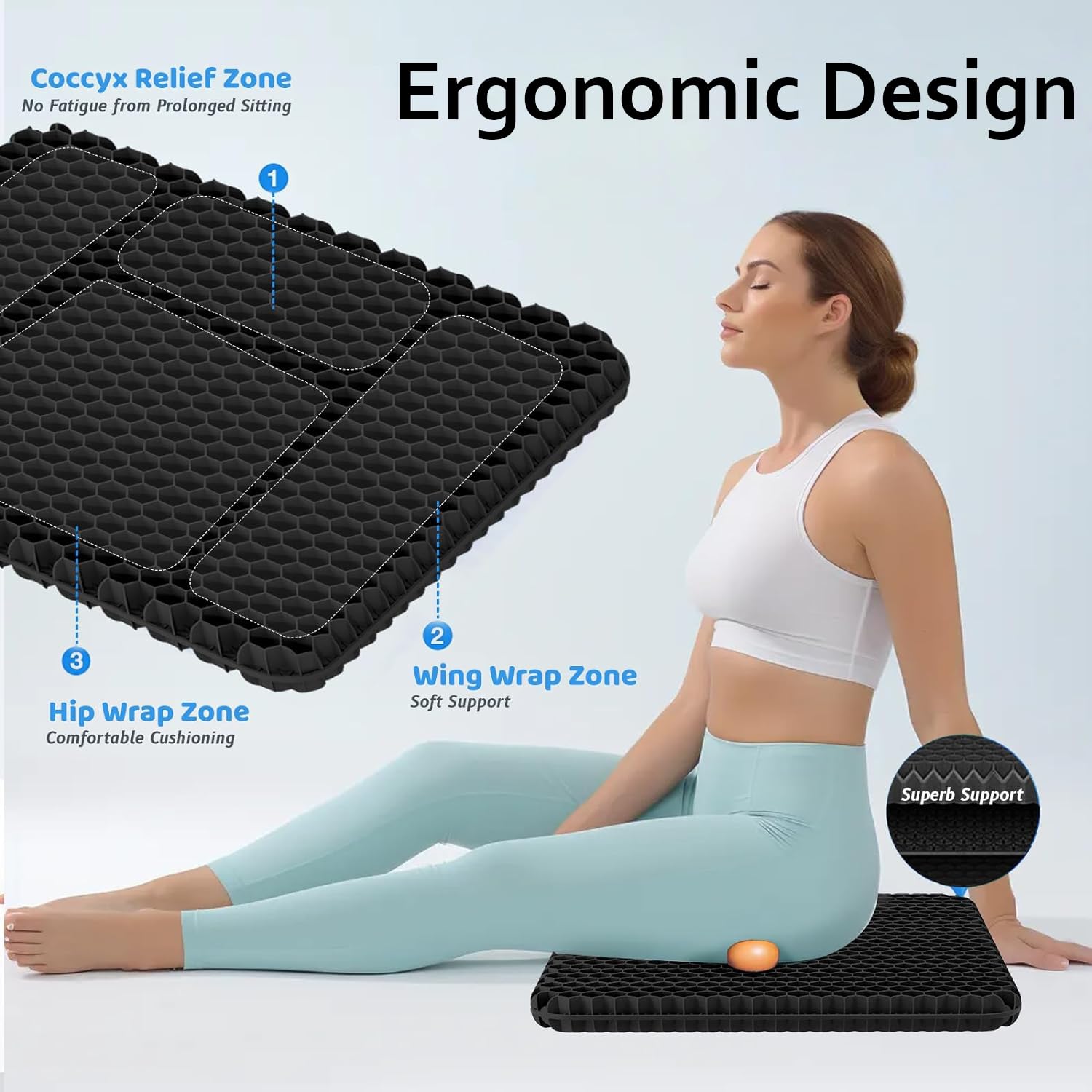 Helishy non-slip cover keeps cushion in place during use.