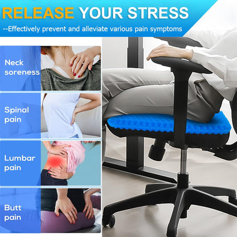 Helishy gel seat cushion anti-slip magnetite cover keeps cushion in place on any chair