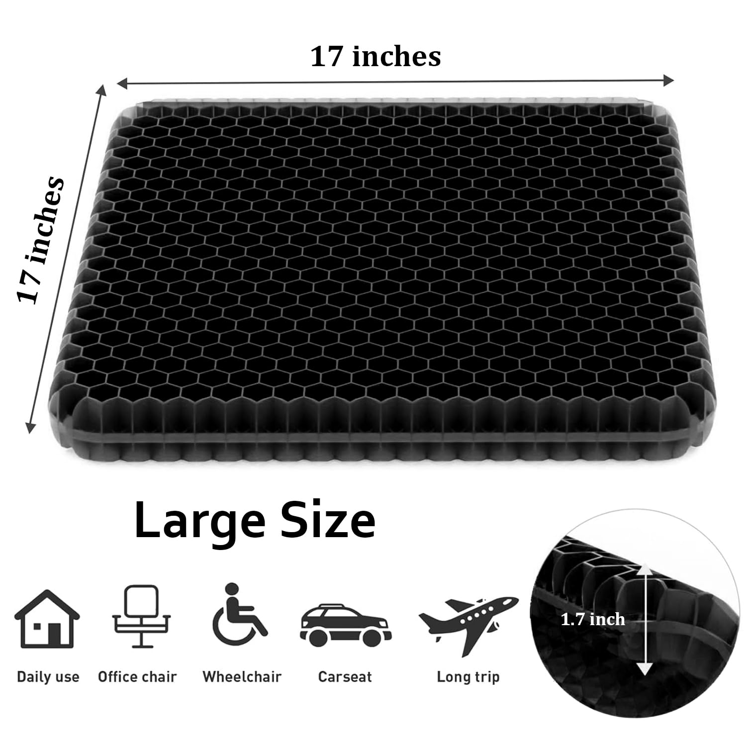 Ideal for office chairs, cars, and wheelchairs with ergonomic support.